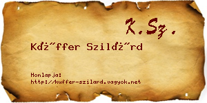 Küffer Szilárd névjegykártya